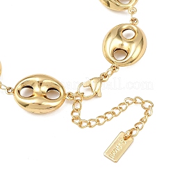 304 Stainless Steel Coffee Bean Link Chain Bracelets&nbsp;X-BJEW-D359-14B-G