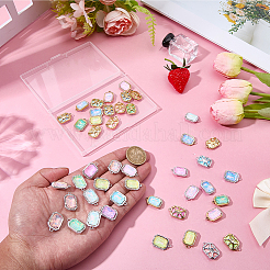 48Pcs 2 Colors UV Plating Alloy with Mixed Color Glass Rhinestone Pendants&nbsp;FIND-SC0023-45