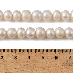 天然養殖淡水パールビーズ連売り  ポテト  グレード2a+  雪  8~9mm  穴：0.6mm  約43~49個/連  12.80~13.98''（32.5~35.5センチメートル）&nbsp;PEAR-L034-17D