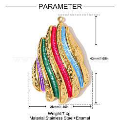 304 Stainless Steel Enamel Pendants&nbsp;STAS-OY002-87G