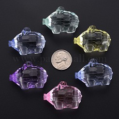 透明なアクリルパーツ  多面カット  豚  ミックスカラー  27x38x22.5mm  穴：1.8mm  約43個/500g&nbsp;MACR-S373-77-B