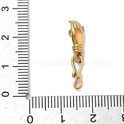 304ステンレススチールSフック留め具  ヤシ  コー​​ドが終了すると  ゴールドカラー  25x6x5.5mm  穴：1.6mm＆1.8mm&nbsp;STAS-G373-04G-03