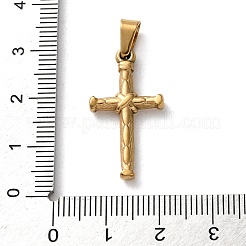 ステンレスペンダント201個  クロスチャーム  PVD真空メッキ  長持ちメッキ  ゴールドカラー  27x14.5x3.5mm  穴：6x3.5mm&nbsp;STAS-U053-07C-G