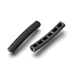 真鍮製カーブチューブビーズ  カドミウムフリー＆鉛フリー  ラックめっき  長持ちメッキ  ブラック  27x4x3mm  穴：1.2mm&nbsp;KK-C255-41EB