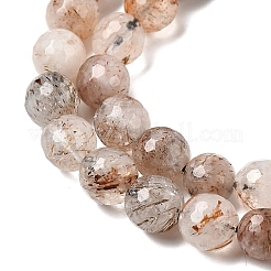 Natural Black Gold Rutilated Quartz Beads Strands&nbsp;G-D359-A02-8mm