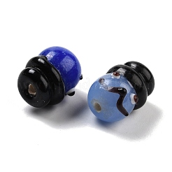 手作りランプワークビーズ  chistmasの場合  雪だるまヘッド  ミックスカラー  15~17x11.5~13mm  穴：2mm&nbsp;LAMP-I024-35