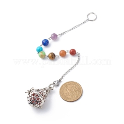 Chakra Natural & Synthetic Mixed Gemstone Cone Dowsing Pendulums&nbsp;PALLOY-JF01883-01