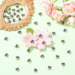 40Pcs Flower Alloy Rhinestone Cabochons&nbsp;MRMJ-CJ0001-28