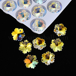 Electroplated Glass Charms&nbsp;EGLA-N006-015D