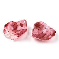 オペークアクリルパーツ  花  インディアンレッド  25~27x25~27x5~8mm  穴：1.5~2mm&nbsp;SACR-D007-01C-03