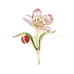 Lotus & Ladybug Enamel Pins&nbsp;JEWB-B035-03G
