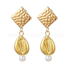 Rhombus CCB Plastic Dangle Stud Earrings&nbsp;EJEW-JE06892