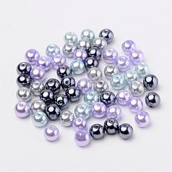 Silver-Grey Mix Pearlized Glass Pearl Beads&nbsp;HY-X006-8mm-13