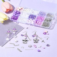 DIY アクリル & 合金イヤリング ジュエリー作成キット  ミックスカラー  5~50x5~18x0.6~8mm  穴：1.4~3.4mm&nbsp;DIY-FS0007-30