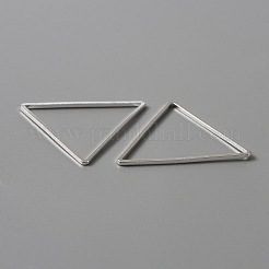 真鍮製フレームコネクター  三角形  オープンバックベゼル  銀色のメッキ  21x24x0.8mm  内径：19x21.5mm&nbsp;KK-WH0045-017S