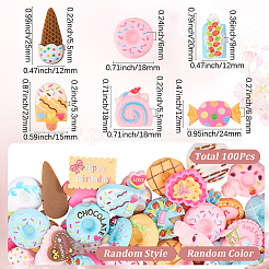 100Pcs Cartoon Opaque Imitation Food Resin Decoden Cabochons&nbsp;RESI-SP0001-29