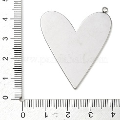 304ステンレスペンダント  ハートチャーム  ステンレス鋼色  40.5x33x1mm  穴：1.8mm&nbsp;SA-CBA50C9-06P