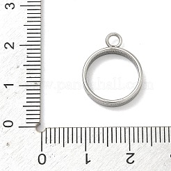 304ステンレススチールオープンバックベゼルペンダント  UVレジンDIY用  エポキシ樹脂  プレスジュエリー  フラットラウンド  ステンレス鋼色  18x14x3mm  穴：2.5mm  内径：12mm&nbsp;STAS-B126-06A-P