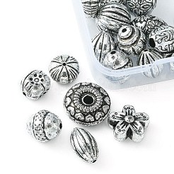 20g CCBプラスチックビーズ  DIYのジュエリーには  混合図形  アンティークシルバー  7~19x8~16x5~15mm  穴：1.2~4mm&nbsp;CCB-YW0001-24