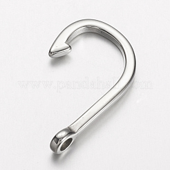 Non-Tarnish 304 Stainless Steel Hook Clasps&nbsp;STAS-E133-099P