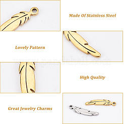 60Pcs 2 Colors 304 Stainless Steel Pendants&nbsp;STAS-DC0009-71