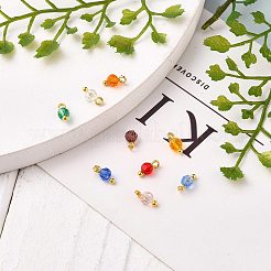 ガラスビーズペンダント  真鍮ボールヘッドピン付き  ミックスカラー  8x4mm  穴：1.6mm  9個/セット&nbsp;PALLOY-JF00547