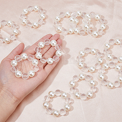 アクリルビーズのナプキンリング  イミテーションパールアクリルビーズで  ナプキンホルダー装飾  透明  内径：30mm  12個/セット&nbsp;AJEW-FH00003