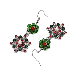 Christmas Glass Seed and Resin Imitation Pearl Dangle Earrings Sets for Women&nbsp;EJEW-JE06100
