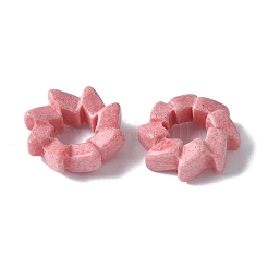 天然レインボーアラシャン瑪瑙ヨーロピアンビーズ  大穴ビーズ  染め  花  ライトコーラル  12~12.5x3.5~4mm  穴：4.5~5.5mm&nbsp;G-G194-06E
