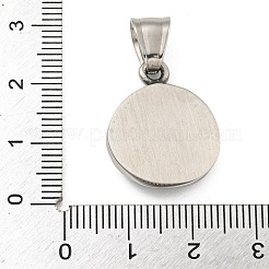 チベット風 304 ステンレススチールペンダント  頭蓋骨とフラットラウンド  アンティークシルバー  22.5x18x4mm  穴：3mm&nbsp;STAS-M334-24AS-1