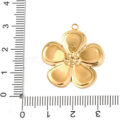 304ステンレススチールエナメルペンダント  花のチャーム  ゴールドカラー  27.5x25.5x2mm  穴：1.5mm&nbsp;STAS-K308-11G