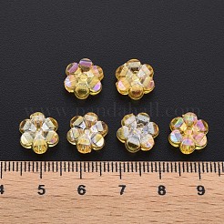 透明なアクリルビーズ  ABカラーメッキ  花  オレンジ  10x5mm  穴：1.8mm  約1650個/500g&nbsp;MACR-S373-06-C05