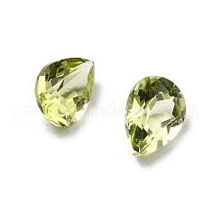 ファセット加工された天然ペリドットカボション  後ろ向き  涙の形  4x3x2mm&nbsp;G-I295-05C-15A-04