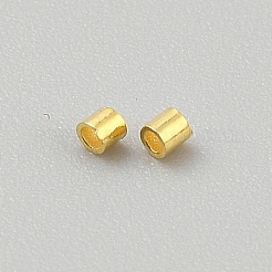 925純銀製のチューブビーズ  ゴールドカラー  1.2x1.2mm  穴：0.7mm&nbsp;STER-WH0008-78A-G
