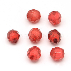カット加工ラウンドクリアアクリルビーズ  二層ビーズ  ミックスカラー  7~8x8mm  穴：2.5mm  約2050個/500g&nbsp;TACR-Q010-8mm-M