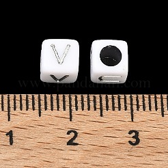 Initial Letter Acrylic Horizontal Hole Beads&nbsp;OACR-CC0001-02B