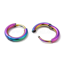 イオンプレーティング(ip)チタン合金ハギーフープピアス女性用  虹色  12ゲージ  12x2mm&nbsp;EJEW-A100-01C-RC