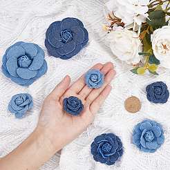 16Pcs 8 Style Denim Cloth Flowers&nbsp;DIY-FH0005-73