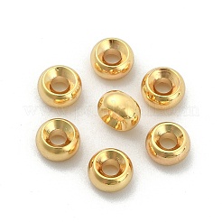 真鍮ビーズ  ロンデル  18KGP本金メッキ  5x2.5mm  穴：1.8mm&nbsp;KK-P232-12G