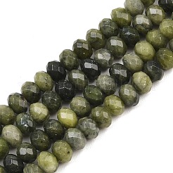 天然中国南部翡翠ビーズ連売り  ロンデル  多面カット  8~8.5x5~6mm  穴：1mm  約68~76個/連  14.96~15.35''（38~39センチメートル）&nbsp;G-C259-A31-5x8mm