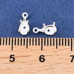 プロングセッティングで真鍮縫い  先のとがったラインストーンの爪のセッティング  ティアドロップチャーム  カドミウムフリー＆鉛フリー  925銀メッキ  8x3.5x4.5mm  穴：0.9mm&nbsp;KK-C163-13A-S