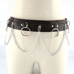 Alloy Chain Tassel Imitation Leather Dress Belts for Women&nbsp;FS-WG7CC51-01