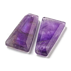 天然石アメジストペンダント  ファセット台形チャーム  25x13x4mm  穴：1mm&nbsp;G-G123-02G