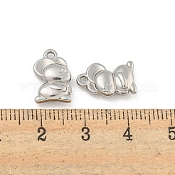 変色しない304ステンレススチールチャーム  マウスチャーム  ステンレス鋼色  14x9x3.5mm  穴：1.5mm&nbsp;STAS-I307-539P