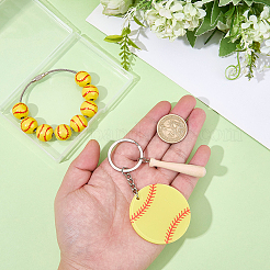1Pc Baseball Wood Pendant Decorations&nbsp;FIND-BM0001-57A