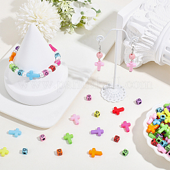 800Pcs 2 Styles Cross Theme Acrylic Beads&nbsp;MACR-PA0001-45C
