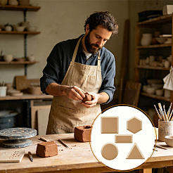 5個 5スタイル MDF 陶器粘土ベースプレート  陶器ツール  混合図形  174~200x100~200x15mm  1個/スタイル&nbsp;TOOL-CN0001-13A