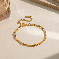 304 Stainless Steel Snake Chain 3-Strand Bracelets for Women&nbsp;UU3711