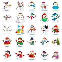 クリスマステーマ 50枚 紙製粘着式絵ステッカー  ラップトップ用  荷物  カップ  コンピューター  携帯電話  スケートボード  ギターのステッカーの装飾  ミックスカラー  52~55x43~51x0.2mm&nbsp;AJEW-S036-15