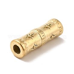 イオンプレーティング(ip)304ステンレスチューブビーズ  竹の棒  ゴールドカラー  20x6.5x6.5mm  穴：3mm&nbsp;STAS-H175-09G